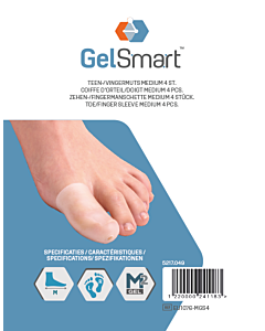 GelSmart Teen-/Vingermuts Medium - 4 st. GelSmart Teen-/Vingermuts Medium - 4 st.