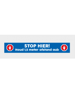 Vloersticker - ''Stop hier! houd 1.5 meter afstand''