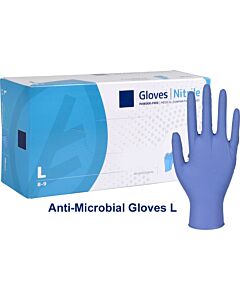 Anti-microbiële handschoenen nitrile - maat L