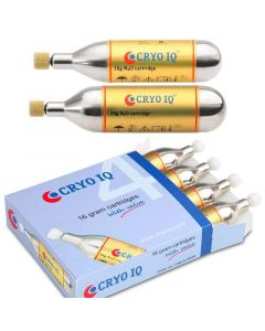 Cryo-Stift cartridge N2O 25 gr. met klep/valve - verpakking van 4 
