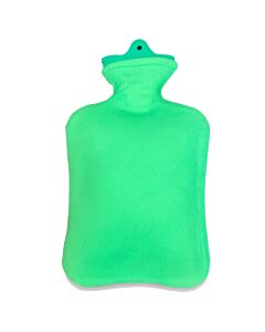 Warmwater kruik 2L glad met fleece hoes kleur Groen