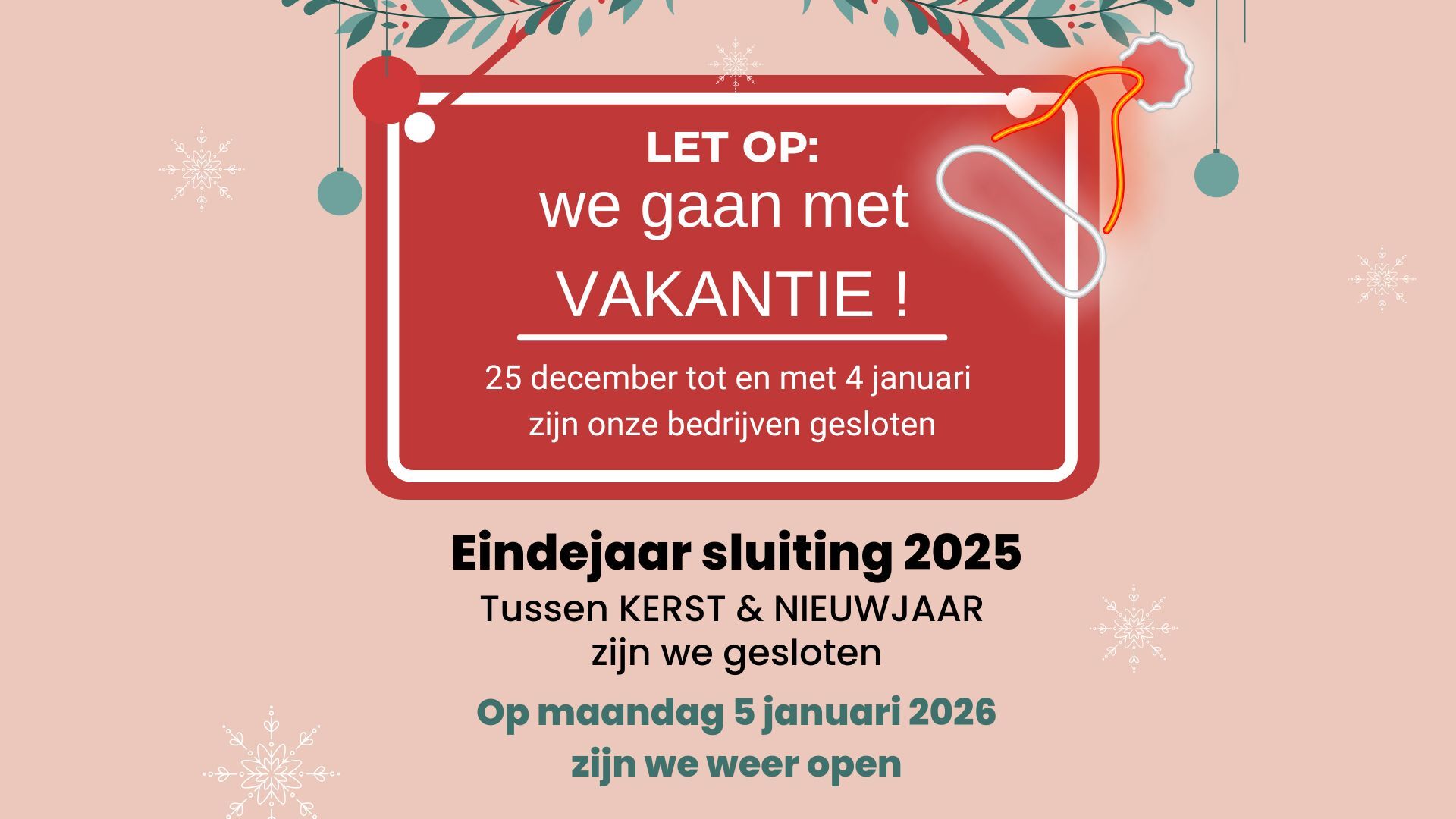 Eindejaarssluiting 2024